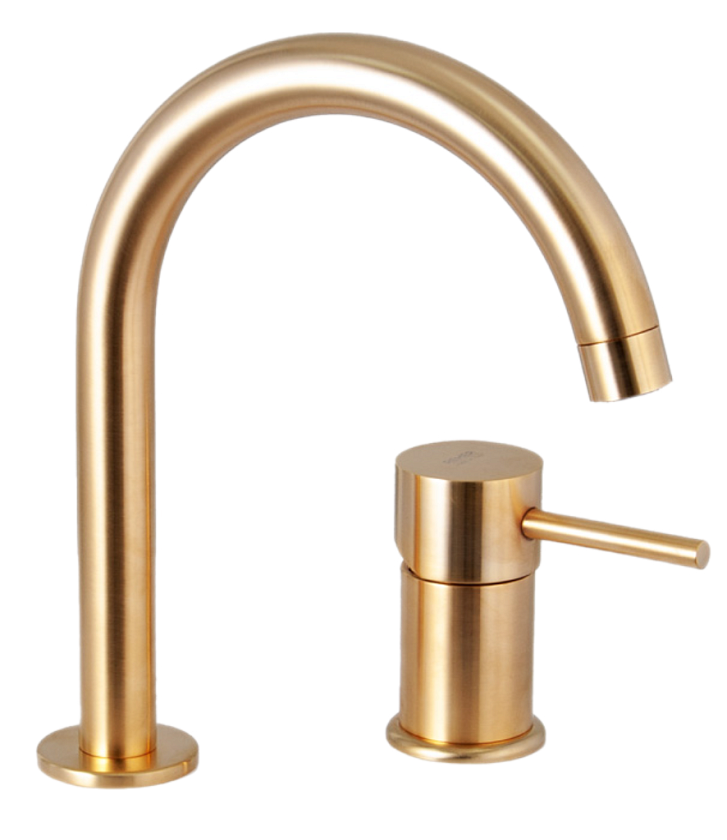 Смеситель для раковины Remer Rubinetterie X Style X57BG, золото брашированное
