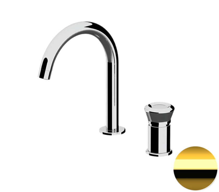 Смеситель для раковины Remer Rubinetterie Element ET57DO, золото глянцевое