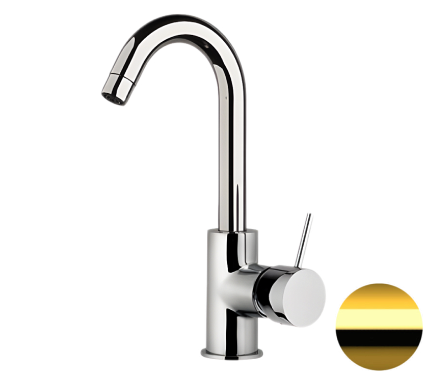 Кухонный смеситель Remer Rubinetterie X Style X72CDO, золото глянцевое
