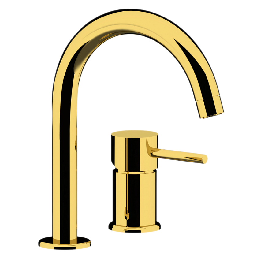 Смеситель для раковины Remer Rubinetterie X Style X57DO, золото глянцевое
