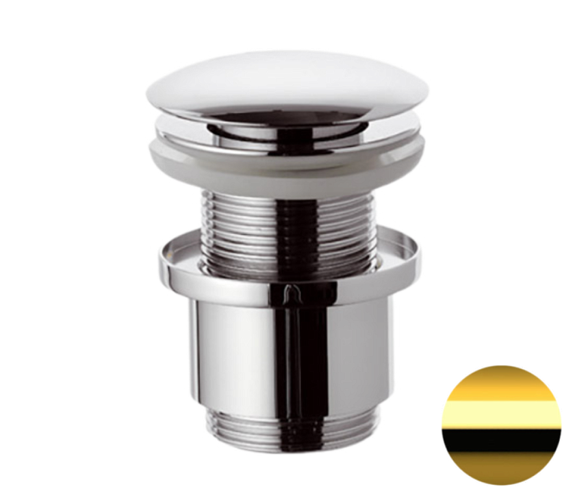 Донный клапан без перелива 1”1/4 Remer 904CC2114DO золото глянцевое