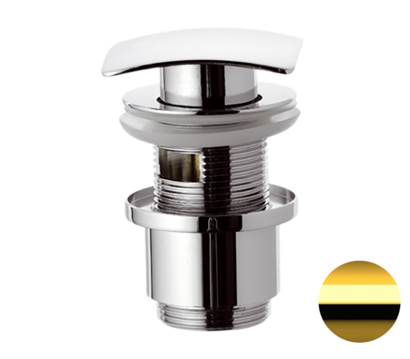 Донный клапан с переливом 1”1/4 Remer 905SCC2114DO золото глянцевое