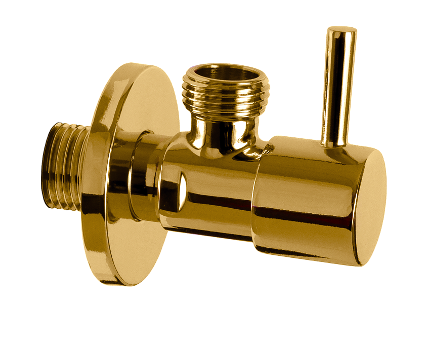 Запорный вентиль 1/2*1/2 Remer 128L1212DO золото глянцевое