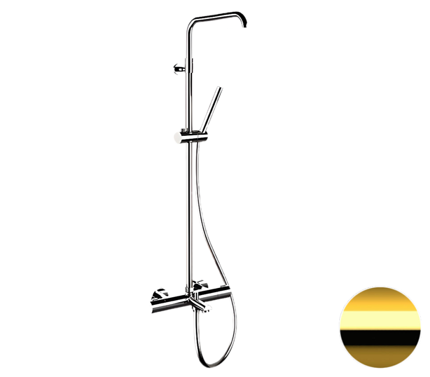 Душевая система термостатическая с изливом Remer Elegance EQ34A7MMSSOFDO золото глянцевое