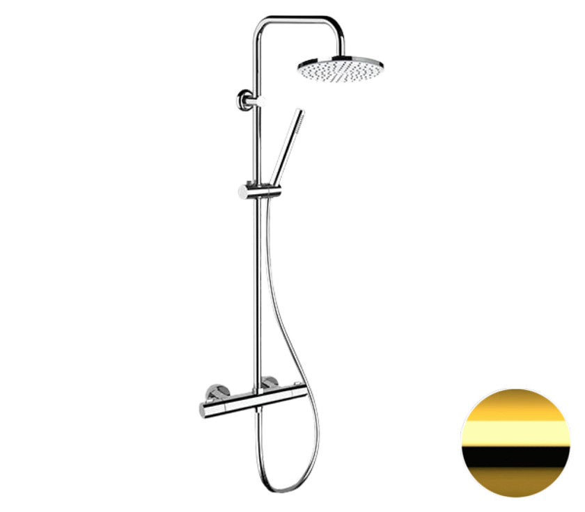 Душевая система термостатическая Remer Elegance EQ32X7MMM20DO золото глянцевое