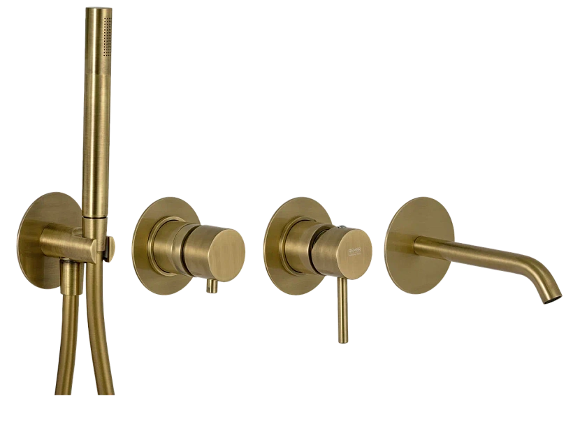 Встраиваемый смеситель для ванны Remer Rubinetterie X Style X96S03ROXXVO, латунь состаренная