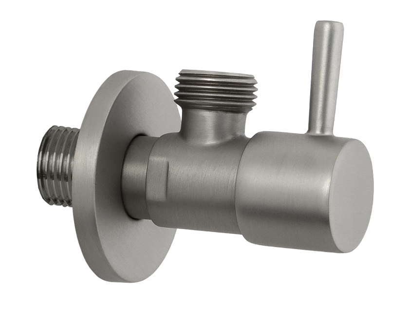 Запорный вентиль 1/2*1/2 Remer 128L1212NPO никель матовый брашированный