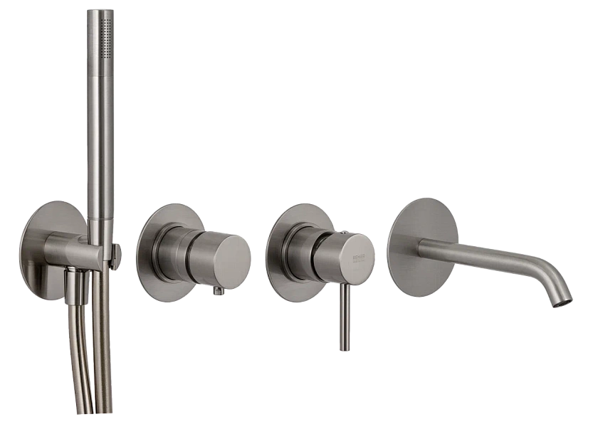 Встраиваемый смеситель для ванны Remer Rubinetterie X Style X96S03ROXXXV, сталь