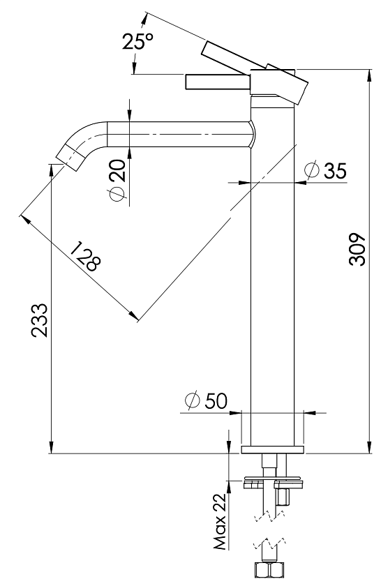 Смеситель для раковины Remer Rubinetterie Metrica MC11LXL, хром