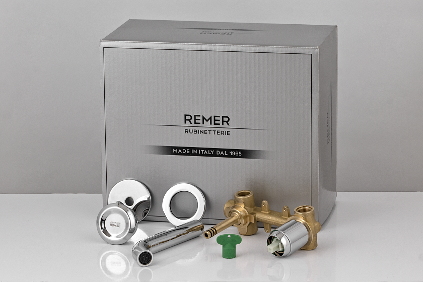 Встраиваемый смеситель для раковины Remer Rubinetterie Element ET15P, хром