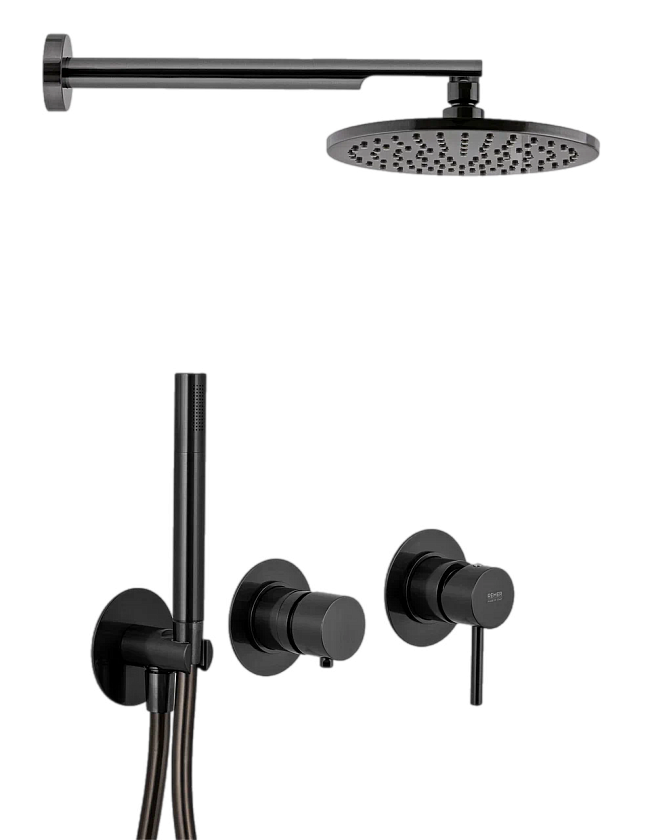 Душевая система встраиваемая Remer Rubinetterie X Style X96S02OCFP, черный брашированный хром