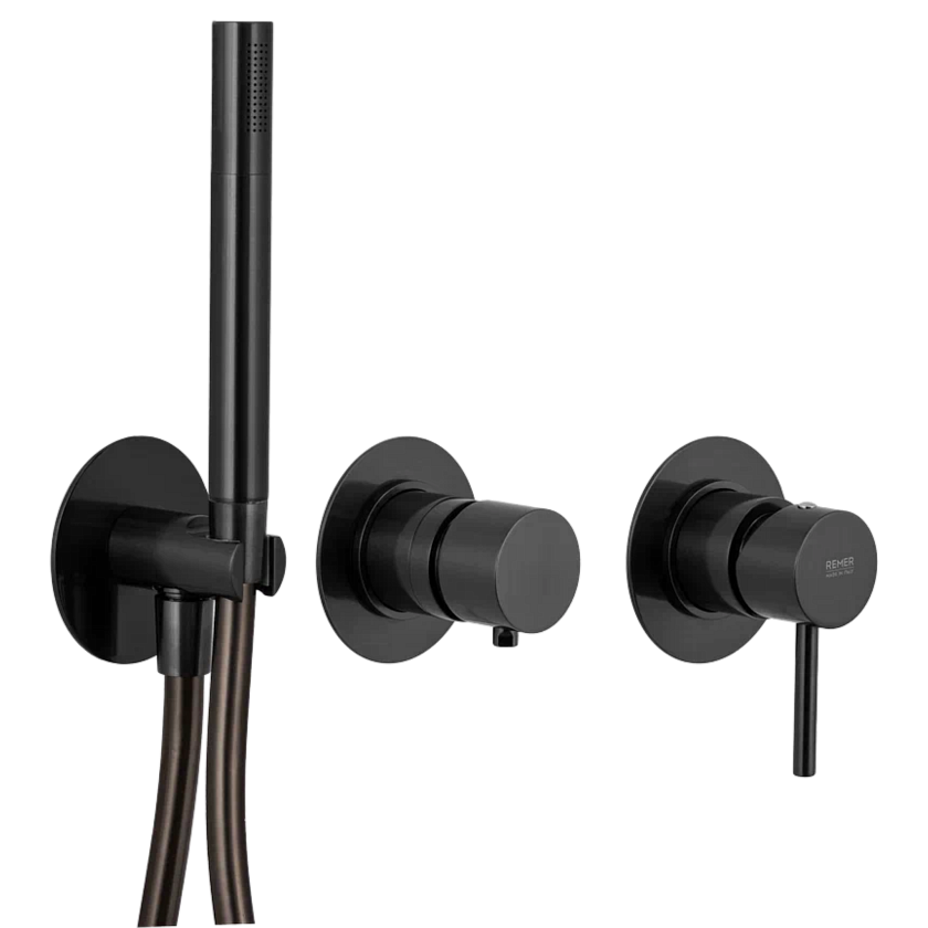 Встраиваемый смеситель для душа Remer Rubinetterie X Style X97D2PCFP, черный брашированный хром