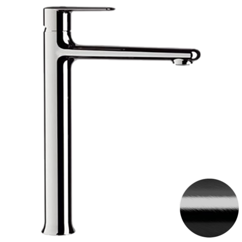 Высокий смеситель для раковины Remer Rubinetterie Vanity V11LCFP, черный брашированный хром