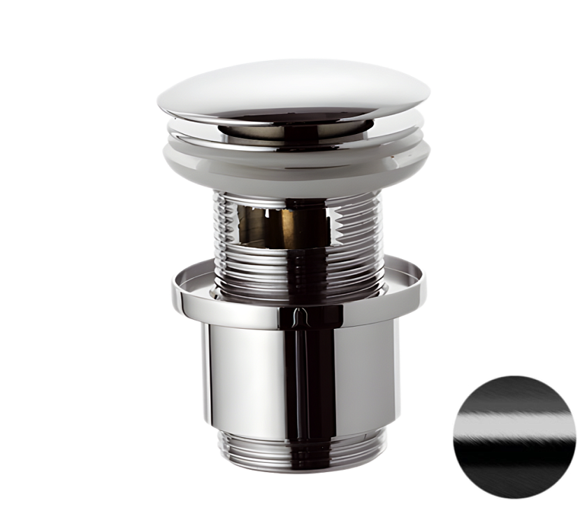 Донный клапан с переливом 1”1/4 Remer 905CC2114CFP черный брашированный хром