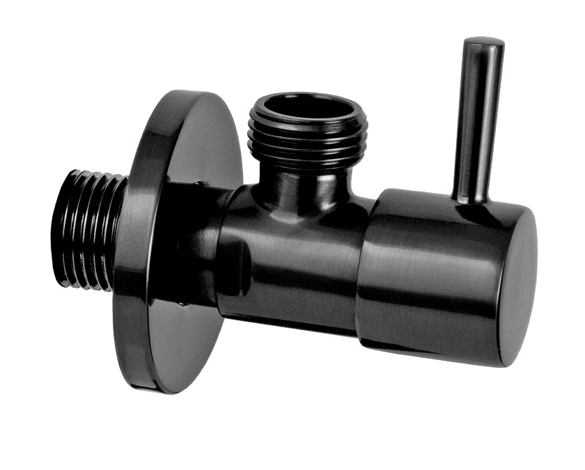 Запорный вентиль 1/2*1/2 Remer 128L1212СFP черный брашированный хром