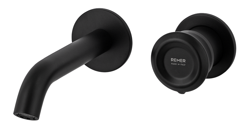 Встраиваемый смеситель для раковины Remer Rubinetterie Element ET15PNO, черный матовый