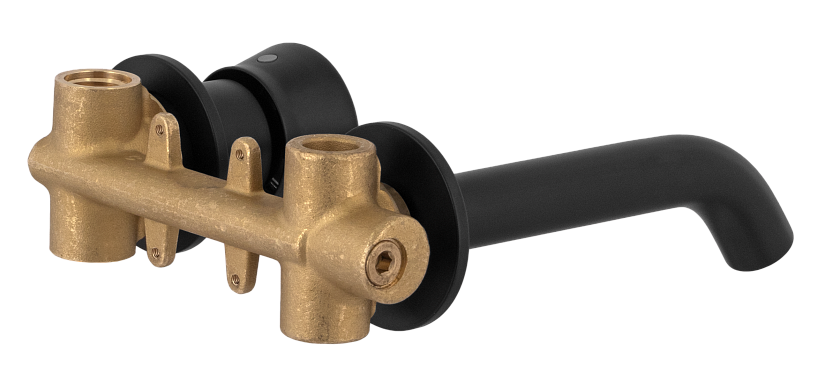 Встраиваемый смеситель для раковины Remer Rubinetterie Element ET15PNO, черный матовый