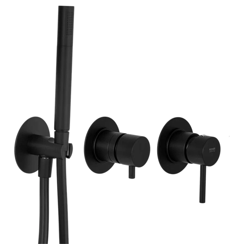 Встраиваемый смеситель для душа Remer Rubinetterie X Style X97D2PNO, черный матовый