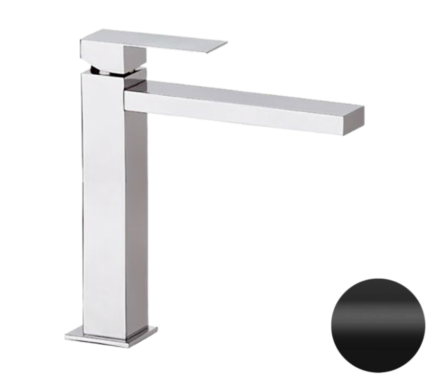 Высокий смеситель для раковины Remer Rubinetterie Q-Design QD11LNO, черный матовый