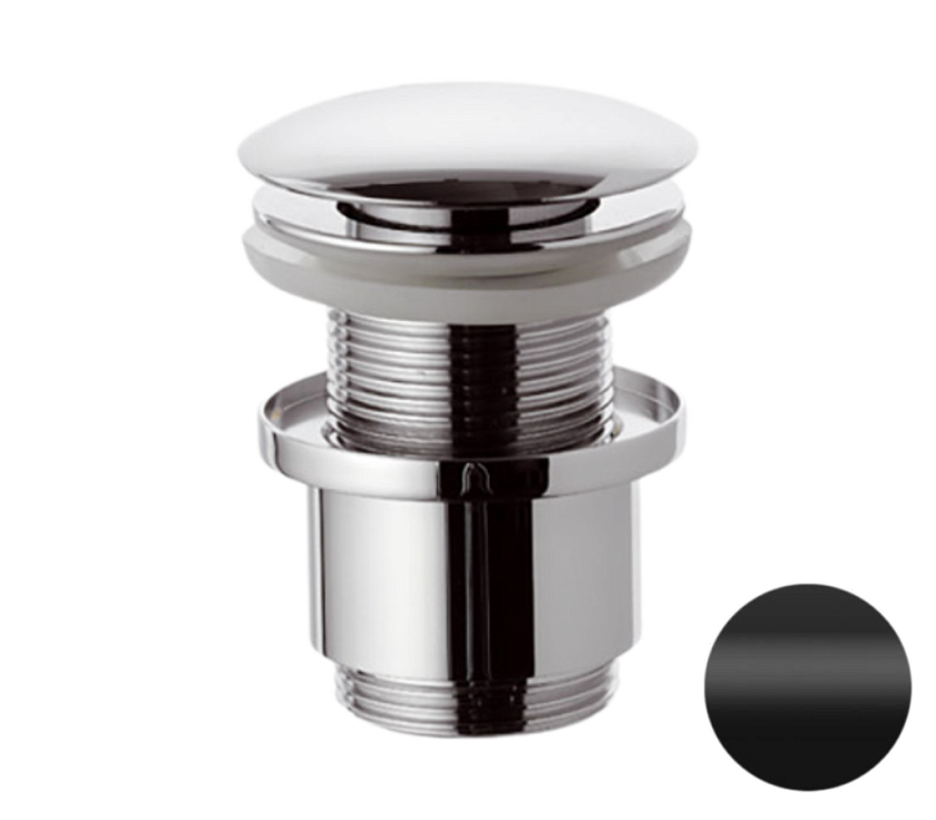 Донный клапан без перелива 1”1/4 Remer 904CC2114NO черный матовый