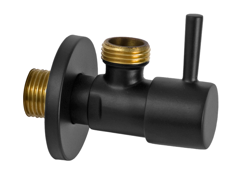 Запорный вентиль 1/2*1/2 Remer 128L1212NO черный матовый