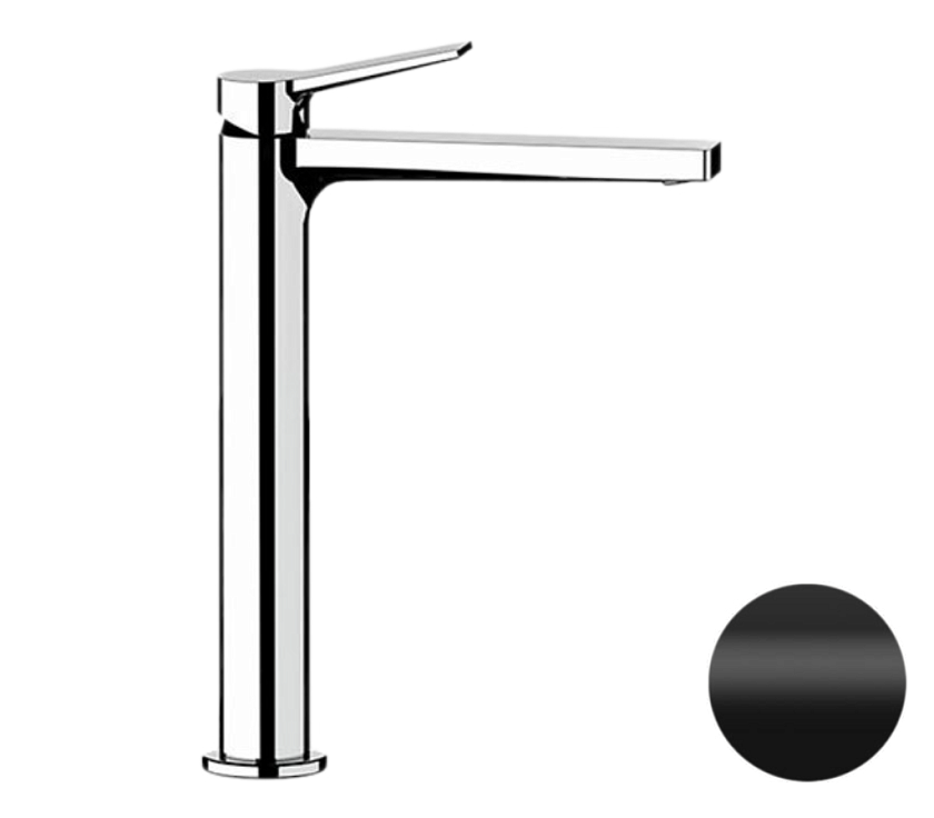 Высокий смеситель для раковины Remer Rubinetterie Slash &amp; Dot SL11LNO, черный матовый