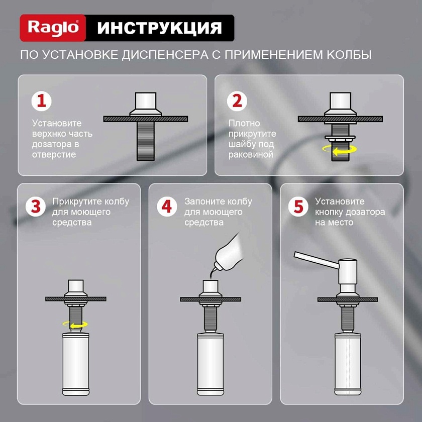 Дозатор для кухни Raglo хром R720.01