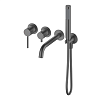 Встраиваемый смеситель для ванной Wonzon &amp; Woghand STICK, брашированная, темный графит, WW-889017-BGM