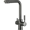 Смеситель для кухни с подключением фильтра Frap, поворотный, оружейная сталь, F4352-9