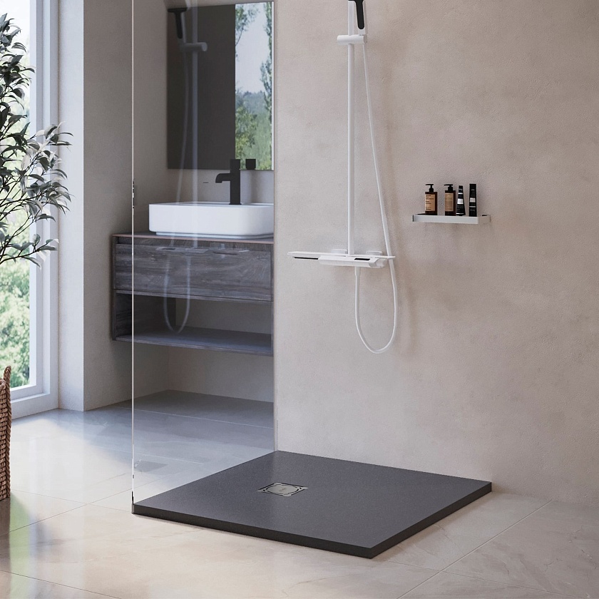 Душевой поддон RGW Stone Tray 16152100-02, 100x100, графит