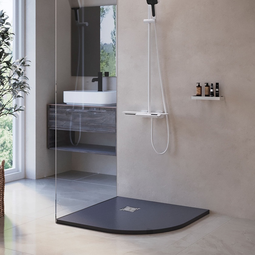 Душевой поддон RGW Stone Tray 16153100-02, 100x100, графит