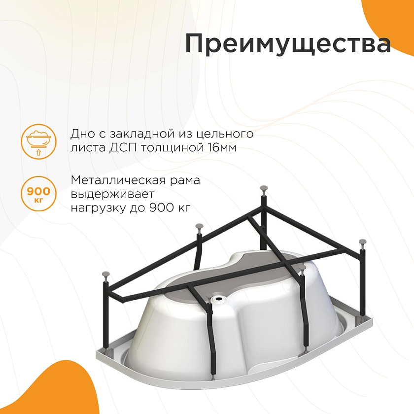 Ванна Radomir Ирма 149x96 2-01-0-1-1-216Ч, белый