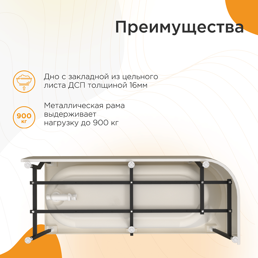 Ванна Radomir Вальс 170x70 1-01-0-1-1-338Ч, белый
