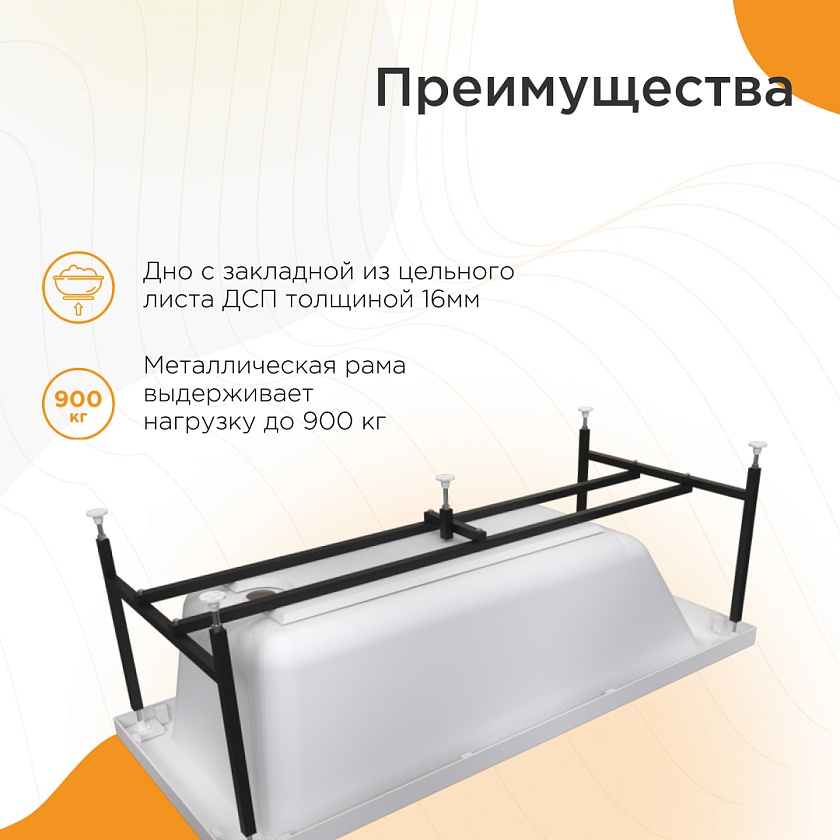 Ванна Radomir Агата 150x70 2-01-0-0-0-224, белый