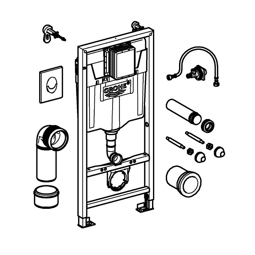 Инсталляция для унитаза Grohe Rapid SL 38721001, хром