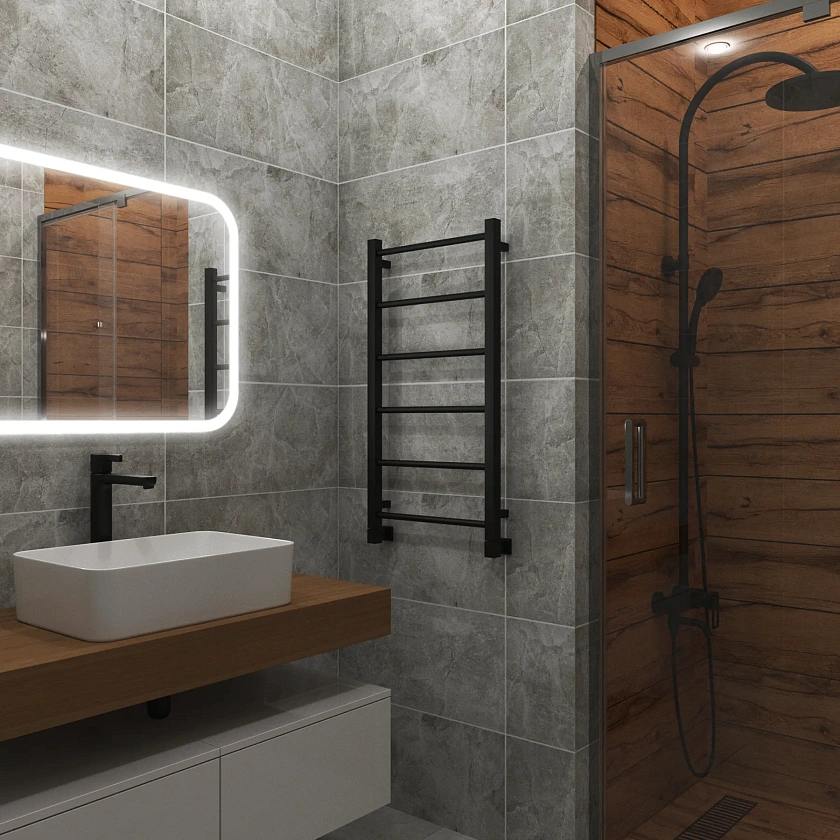 Полотенцесушитель водяной Grota Simple 430x800 N RAL 9005 Черный