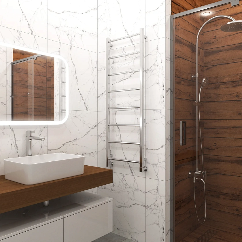 Полотенцесушитель водяной Grota Simple 430x1200 NP Хром глянцевый