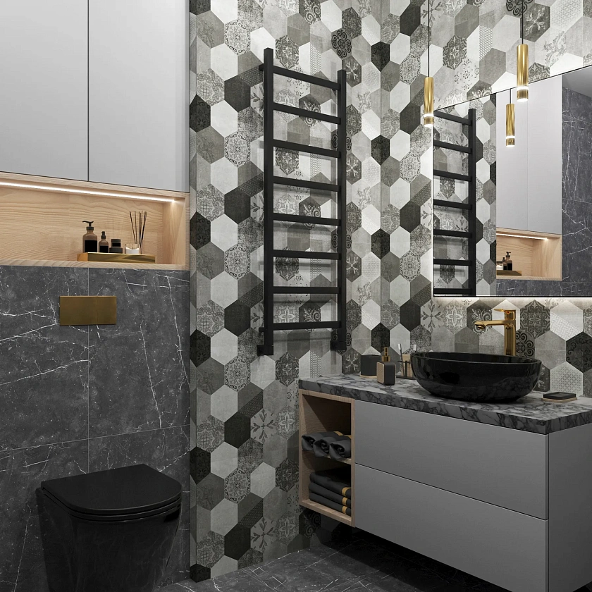 Полотенцесушитель водяной Grota Soffi 430x1200 N RAL9005 Черный