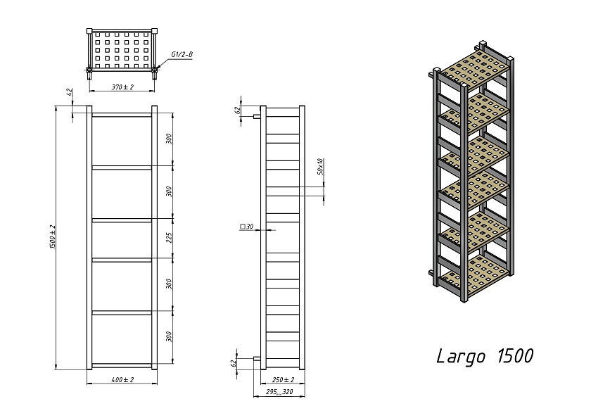 Полотенцесушитель водяной Grota Largo 400x1500 N RAL9016 Белый