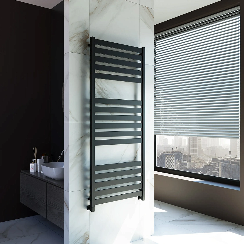 Полотенцесушитель водяной Grota Lux 630x1500 N RAL9005 Черный