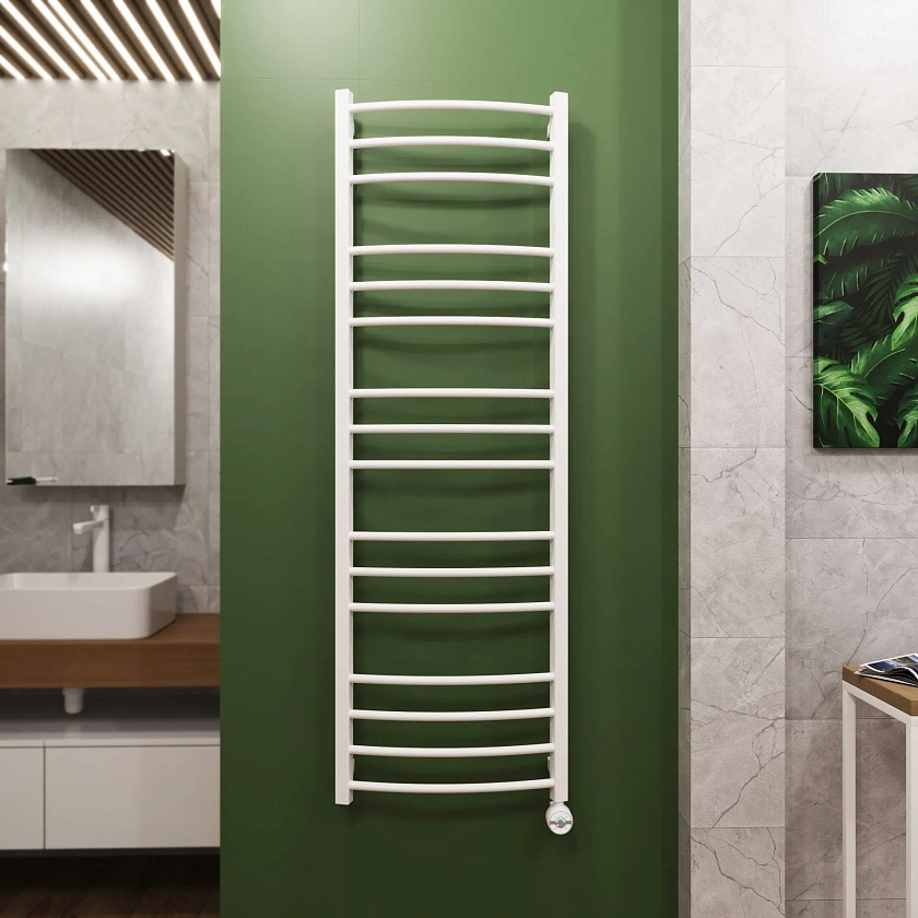 Полотенцесушитель электрический Grota eco calma 480x1500 N RAL9016 EL Белый
