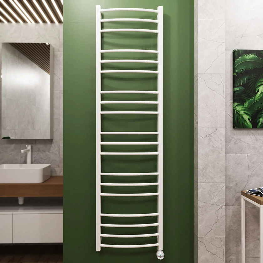 Полотенцесушитель электрический Grota eco calma 480x1800 N RAL9016 EL Белый