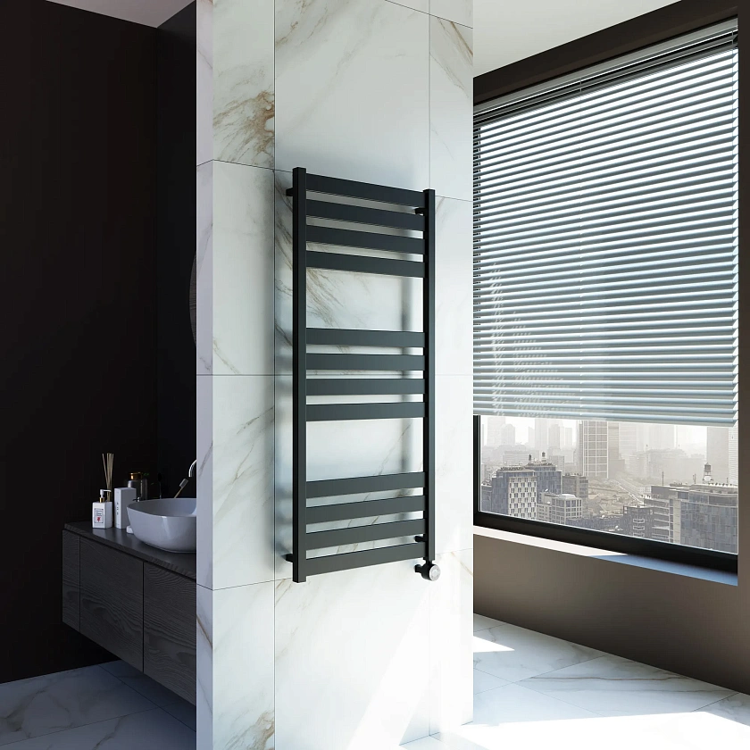 Полотенцесушитель электрический Grota Lux 530x1200 N RAL9005 EL Черный