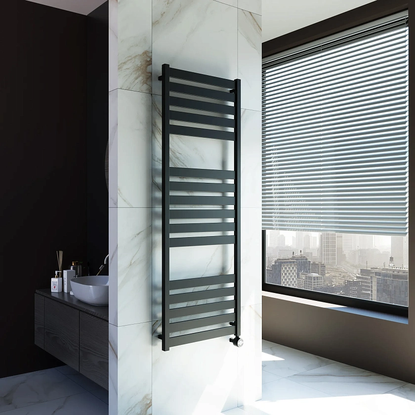 Полотенцесушитель электрический Grota Lux 530x1500 N RAL9005 EL Черный