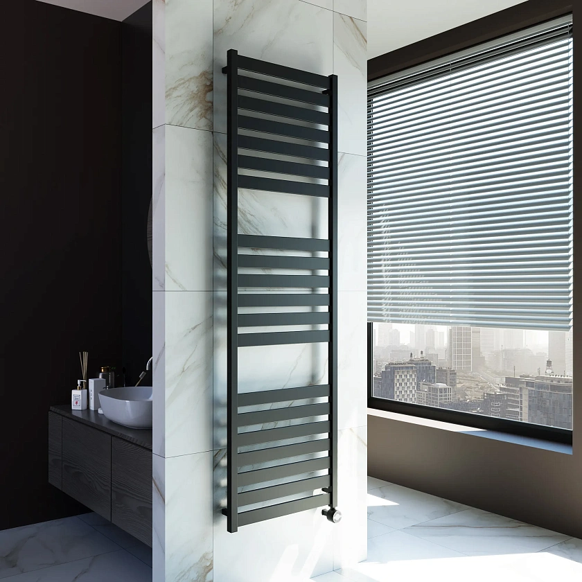 Полотенцесушитель электрический Grota Lux 530x1800 N RAL9005 EL Черный