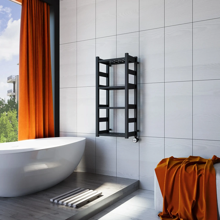 Полотенцесушитель электрический Grota Largo 400x900 N RAL9005 EL Черный