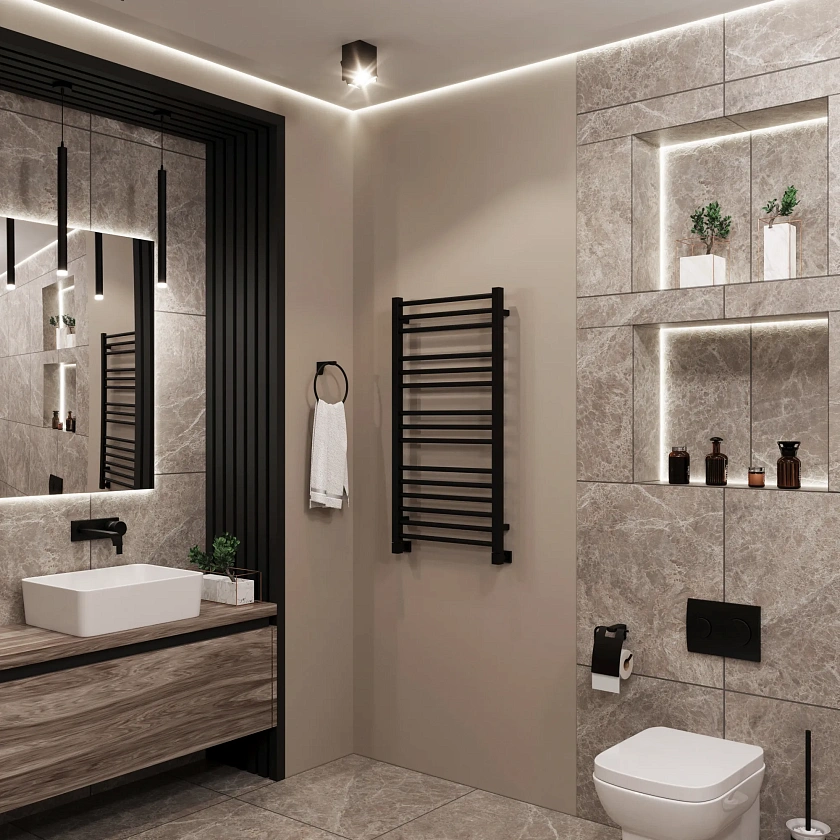 Полотенцесушитель водяной Grota classic 480x900 N RAL9005 Черный