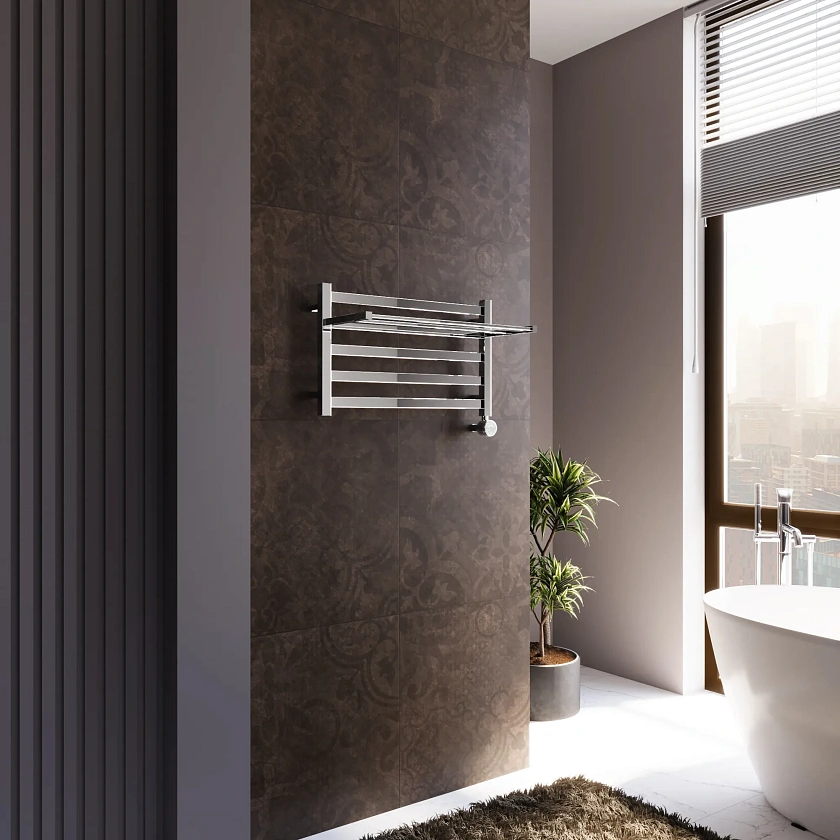 Полотенцесушитель электрический Grota comfort 630х375 NP EL Хром глянцевый