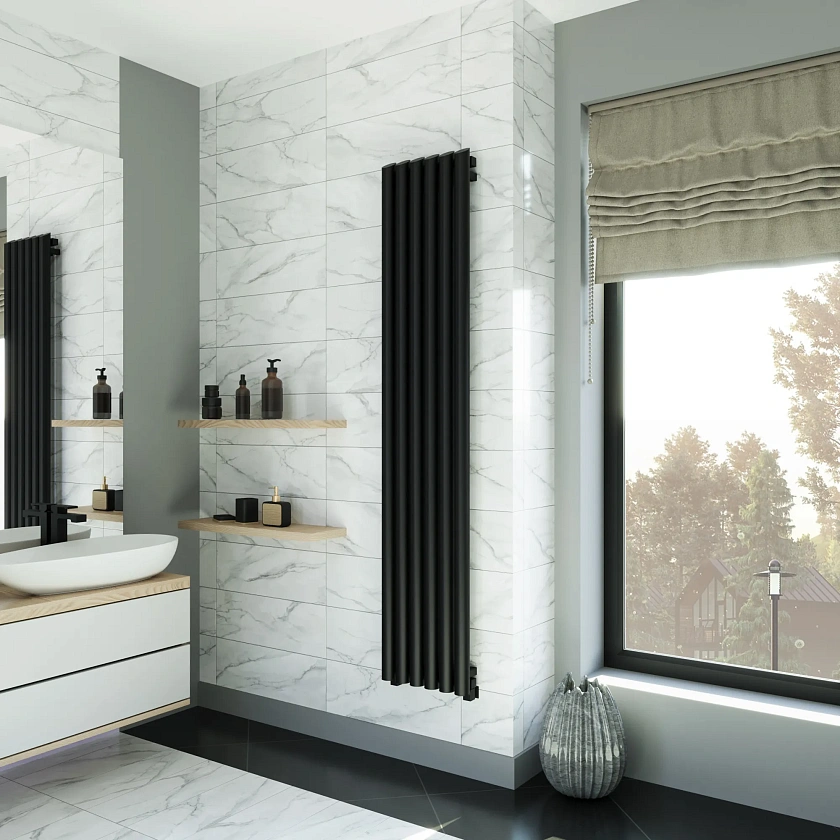 Полотенцесушитель водяной Grota Quill 350x1800 N RAL9005 Черный