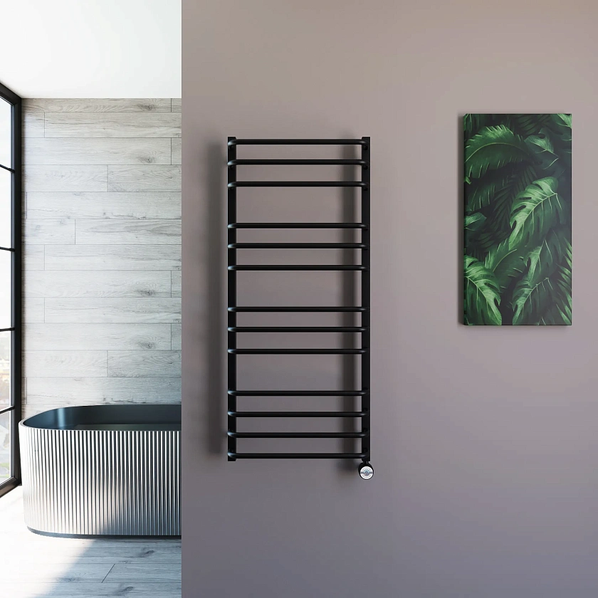 Полотенцесушитель электрический Grota EcoForte 530x1200 N RAL9005 EL Черный